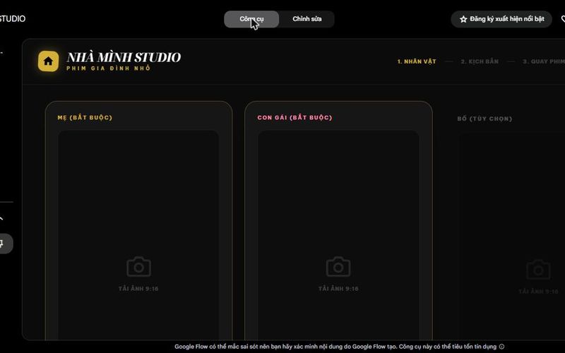 Giao diện ứng dụng Nhà Mình Studio